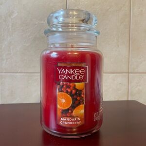 NEW Yankee Candle “MANDARIN CRANBERRY” Large Jar Candle Fruit Food Holiday 22 oz